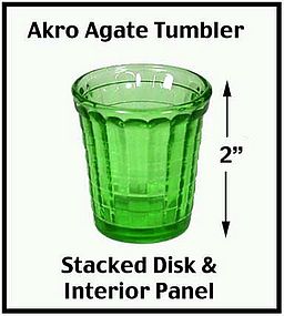 Akro Agate Stacked Disk Int Panel Green Tumbler