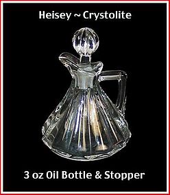Heisey Crystolite 3 oz Oil Bottle & Stopper ~ Nice!