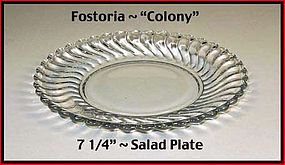 Fostoria Glass Colony 7 1/4" Salad Plate