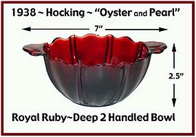 Hocking Royal Ruby Oyster and Pearl Unusual Bowl