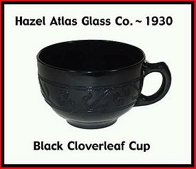Hazel Atlas Black Cloverleaf Coffee Cup Only