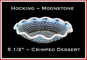 Hocking Moonstone Small Crimped/Ruffled Dessert Bowl
