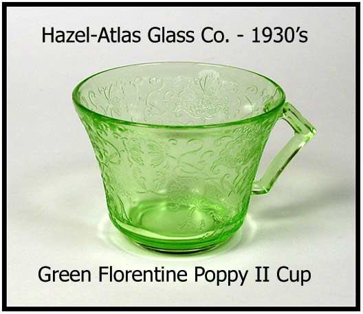 Hazel-Atlas Florentine #2 Green Cup Only