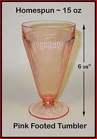 Jeannette Glass Homespun Footed 15 oz Tumbler