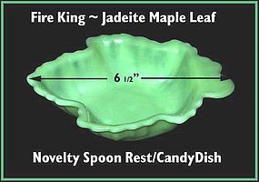 Fire King Jadeite Maple Leaf Relish/Spoon Rest