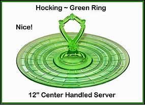 Green Ring ~Depression~ Center Handled Sandwich Server