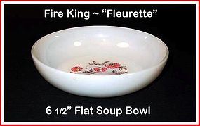 Fire King Fleurette 6 1/2" Flat Soup Bowl