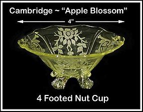 Cambridge ~ Apple Blossom Yellow 4 Footed Nut Cup