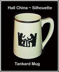 Hall China Taverne Silhouette Unusual Tankard Mug~Nice!