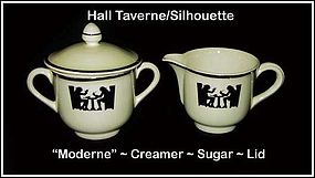 Hall Taverne Silhouette Modern Creamer Sugar & Lid