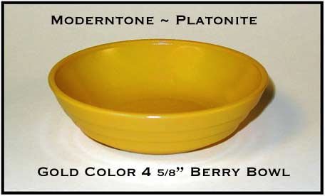Moderntone Platonite Fired On Gold Color Berry Bowl