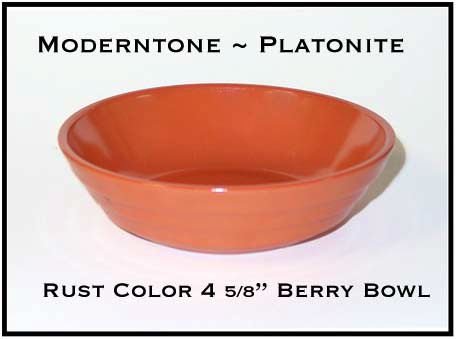 Moderntone Platonite Fired On Rust Color Berry Bowl