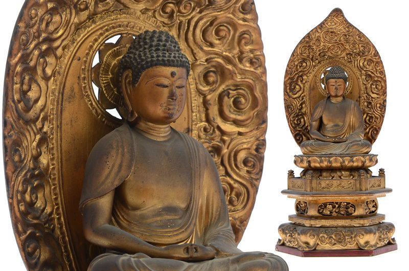 Japanese wooden Statue of Buddha