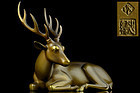 Japanese bronze Deer shape Okimono made by Neya Churoku