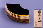 Japanese layered lacquer incense container made by Okabe Keisho