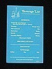 United Airlines Beverage Menu Card