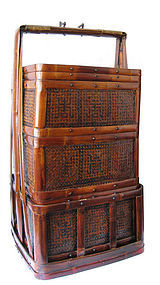 Large Antique Chinese Tiered Basket