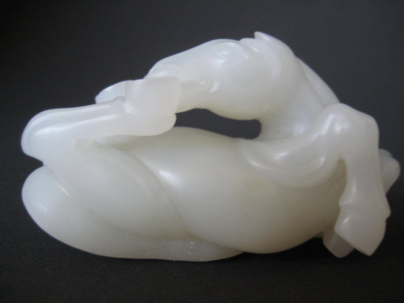 Chinese White Jade Rollicking Horse