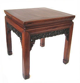 Chinese Small Antique Square Carved Table