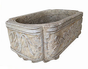 Chinese Carved Marble Planter