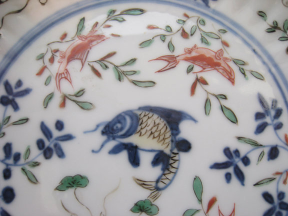 Chinese Pair of Small Kangxi Plates with Fish