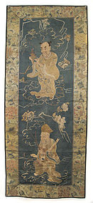 Chinese Silk Embroidery with Figures in Dragon Robes