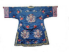 Chinese Antique Ladies Blue Dragon Coat