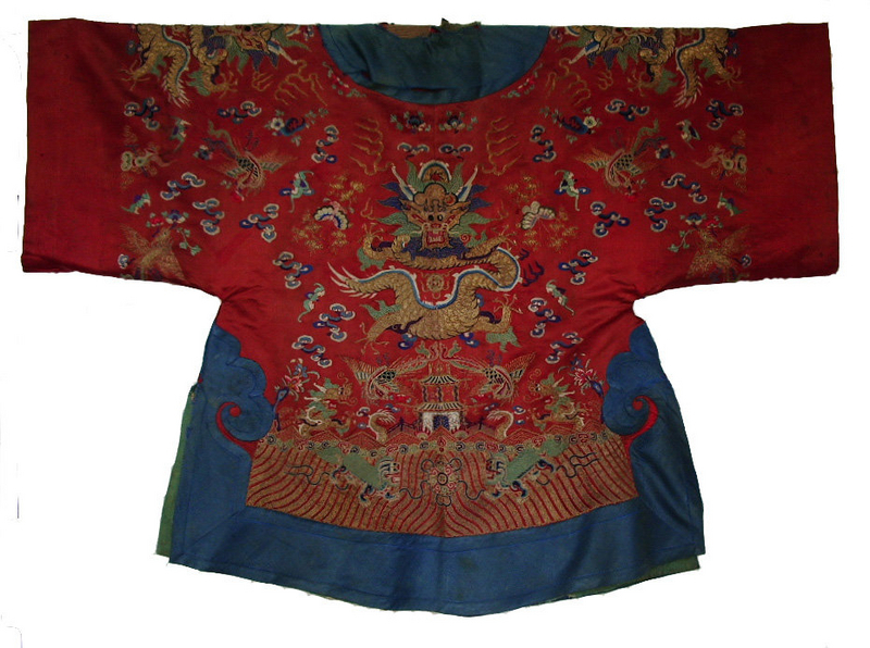 Antique Chinese Imperial Court Robe with 8 Dragons