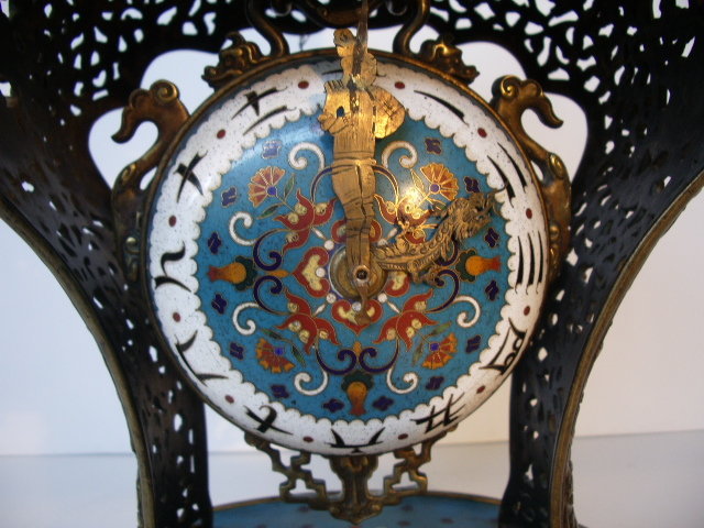 Rare Antique Chinese Cloisonne Clock