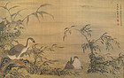Chinese Scroll Painting of Geese by Zhu Gejian