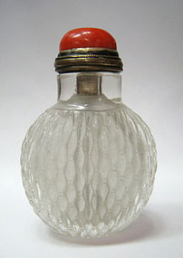 Chinese Antique Carved Quartz Snuff Bottle