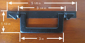 5 1/8" Japanese Square Iron Tansu Handle