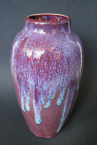 Chinese Antique Tall Purple Flambe Glazed Vase