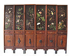 Antique Chinese Six Panel Screen
