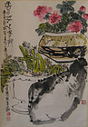 Antique Chinese Orchid Study Scroll