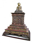 Large Antique Burmese Lacquer Temple Shrine