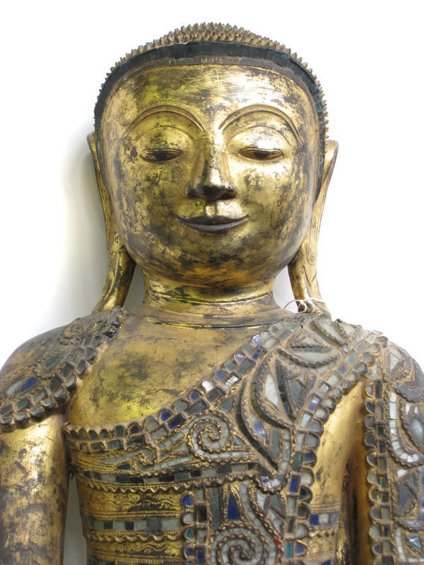 Large Antique Burmese Dry Lacquer Buddha