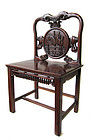 Chinese Antique Hardwood Chair with Elephants