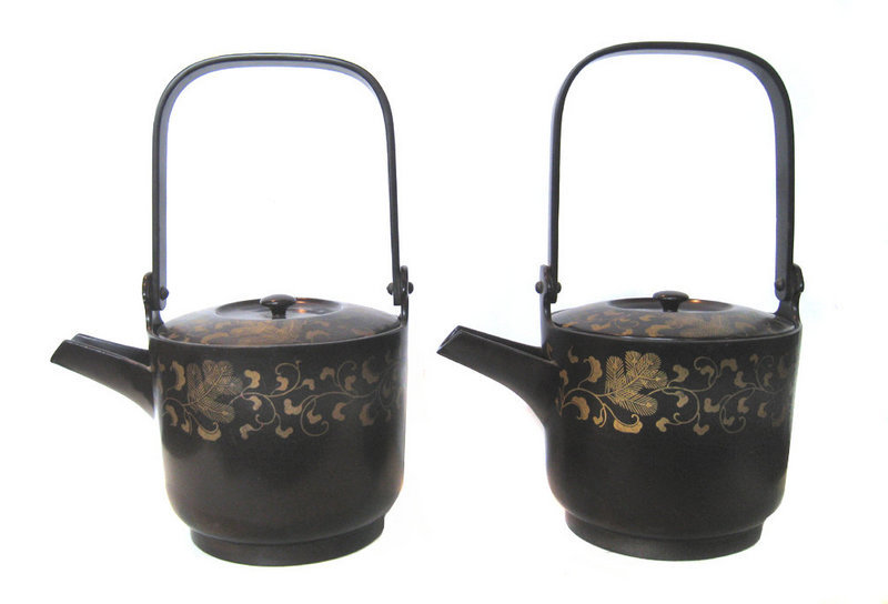 Japanese Antique Pair of Lacquer Sake Containers