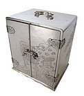 Japanese Antique Silver Jewelry Box with Drawers