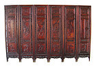 Chinese Antique Carved Wooden Screen with Beauties