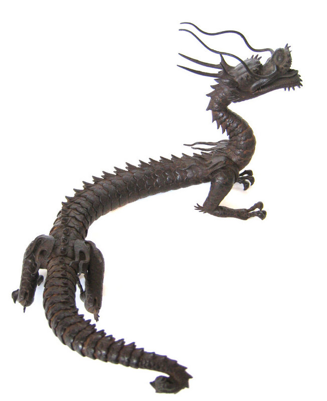 Japanese Antique Iron Articulated Dragon