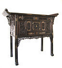 Chinese Antique Carved and Inlaid Altar Cabinet