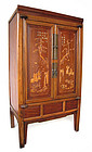 Chinese Antique Cabinet with Wood Inlay