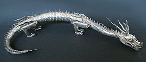 Japanese Rare Silver Articulated Dragon, Myochin School