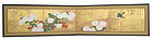 Japanese Antique 2 Panel Screen with Chrysanthemums
