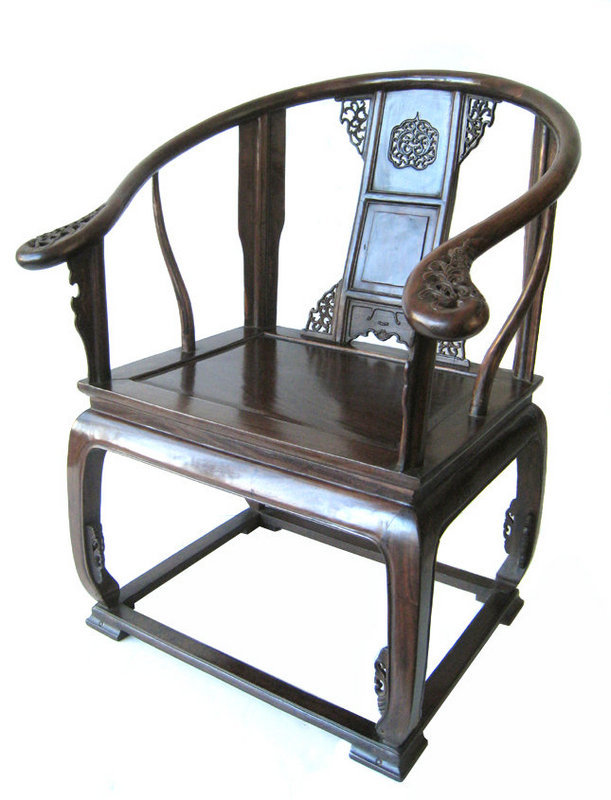 Chinese Hardwood Set of Two Chairs and Stand