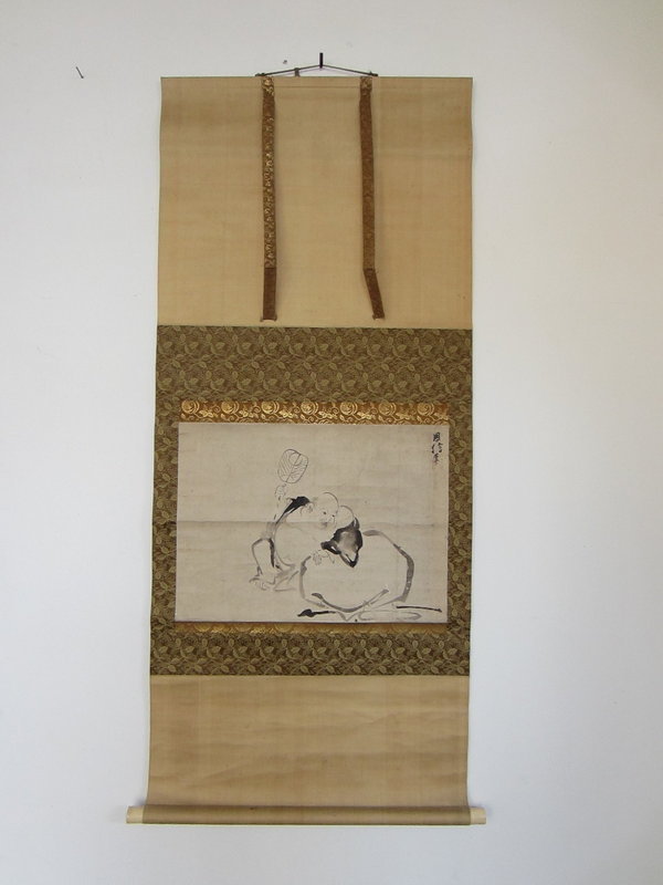 Antique Japanese Scroll Attributed to Kano Chikanobu