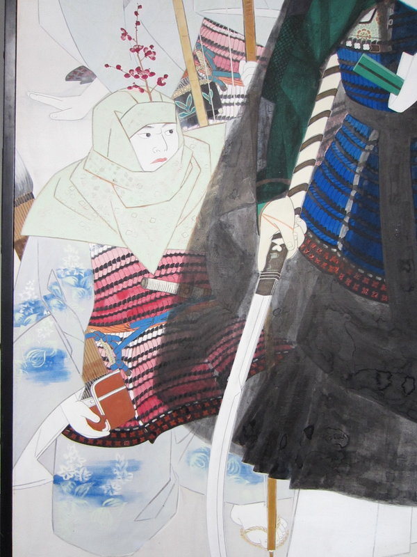 Japanese Screen of Women Samurai By Kitamura Meido