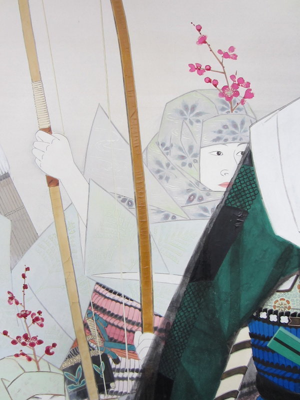 Japanese Screen of Women Samurai By Kitamura Meido